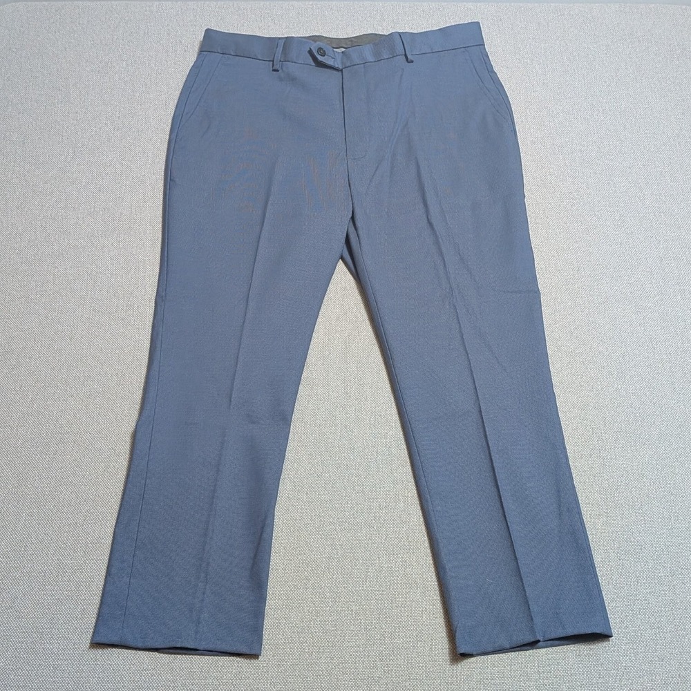 Daniel Cremieux Pants Men's Blue Gray 36x30 Supima Cotton Stretch Flat Front